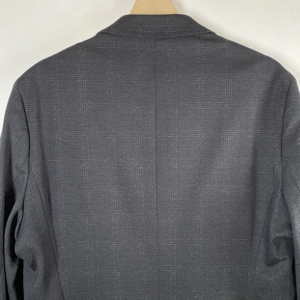 Zara Mens Gray Plaid Check Sport Coat Suit Blazer Jacket Size 40 Two Button